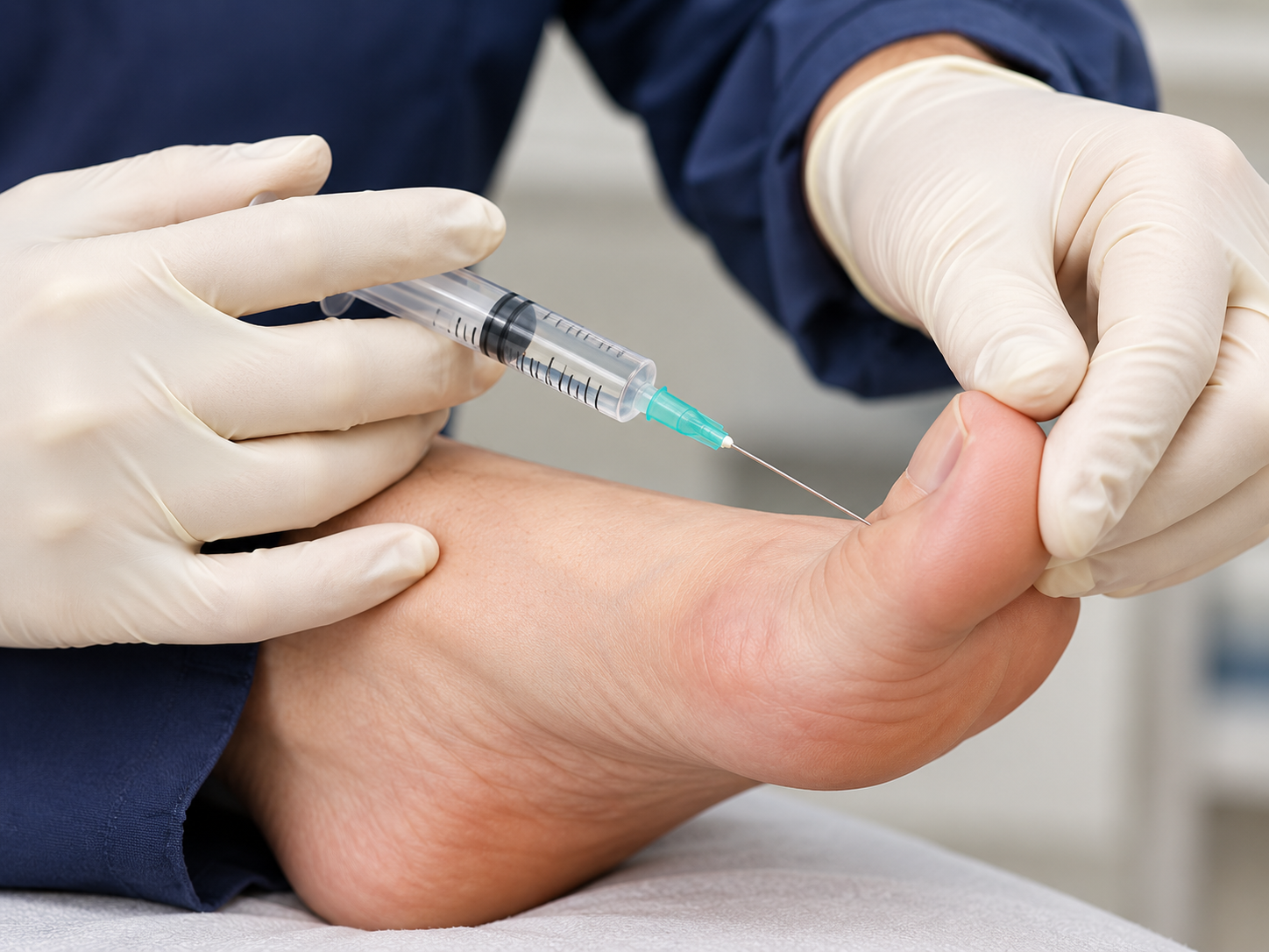 Local anaesthetic being administered